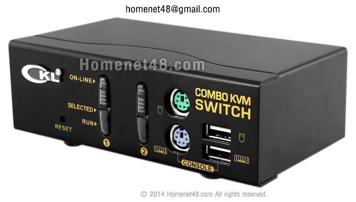 KVM Switch 2 Ports Combo ภาพและเสียง PS/2+USB (CKL)