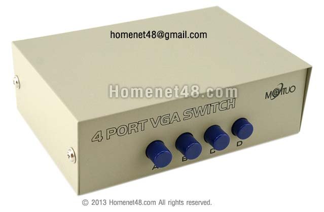 VGA Switch 4 port กล่องสลับสัญญาณจอภาพ (1920x1440 dpi)