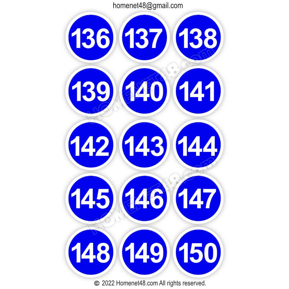 Circle number stickers for the restaurant table - homenet48