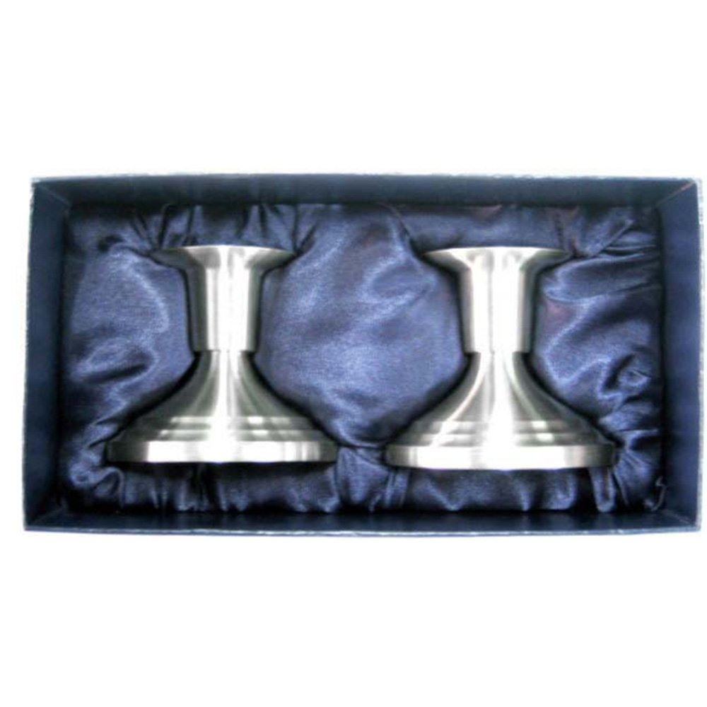 Pewter Christening Candlestick Pair in Gift Set