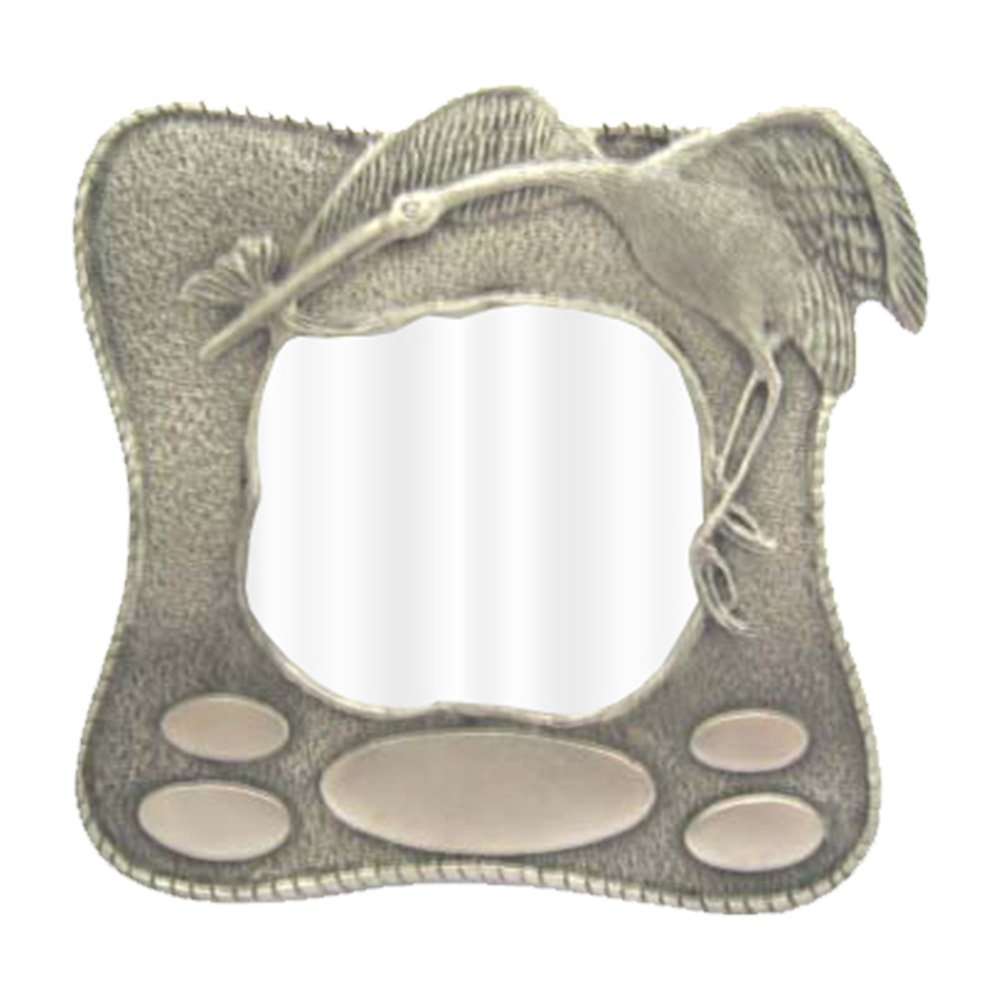Pewter Stork Birth Record and Photo Frame