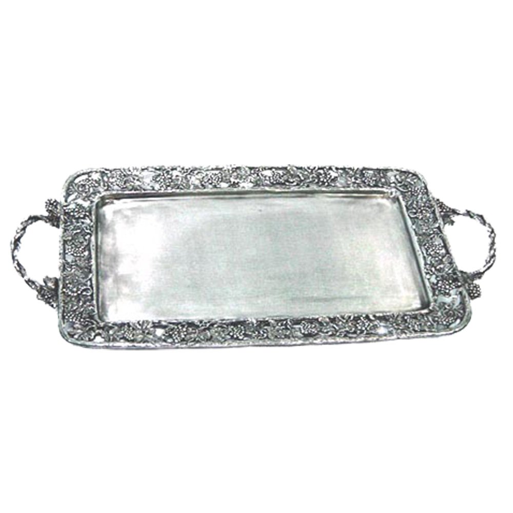 Pewter Serving Tray, Rectangular - Grapes Décor