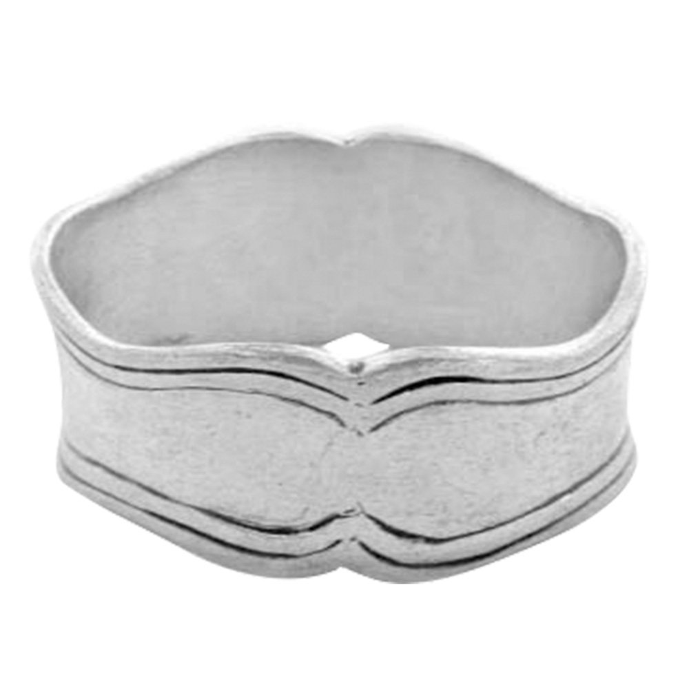 Pewter Oval Chippendale Napkin Ring  (Pack of 4)