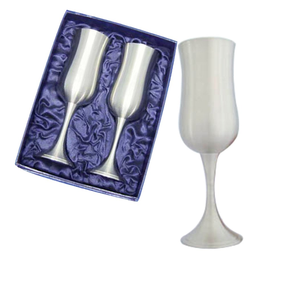 2 Wine Pewter Glass in Gift Box