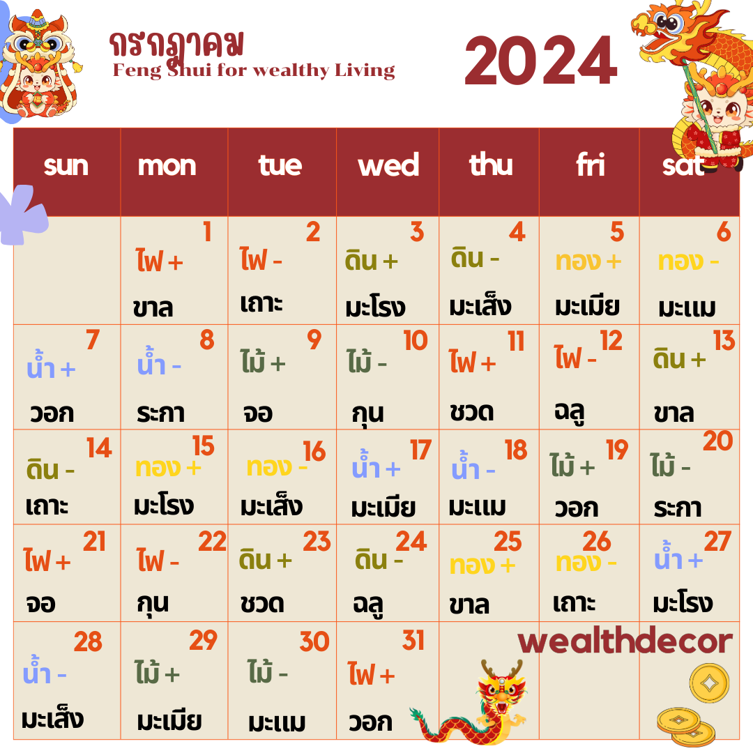 เสริมวันดี แก้วันร้าย ประจำเดือน ปฏิทินจีน โชคดี มีเฮง ฮวงจุ้ยฮีลลิ่ง Feng Shui Healing เดือนกรกฎาคม