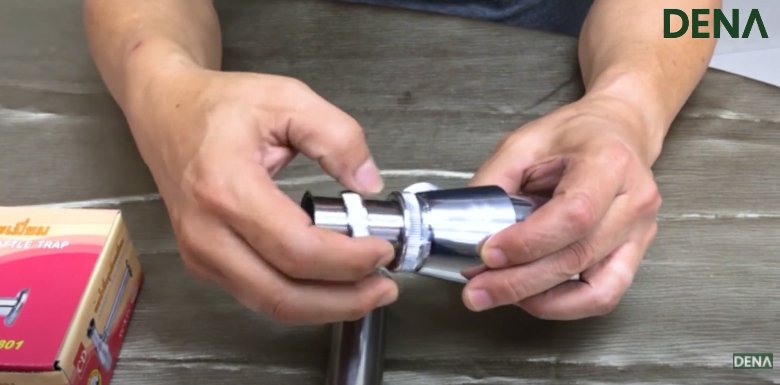 หมุนเกลียวให้แน่น ท่อน้ำทิ้ง , ท่อน้ำทิ้งอ่างล้างหน้า , ท่อน้ำทิ้งกระปุก , พีเทป , P-Trap