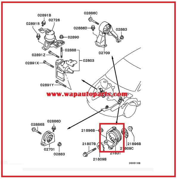 NISTO Transmission Mounting fit to Mitsubishi Lancer Cedia CS,01-07 ...