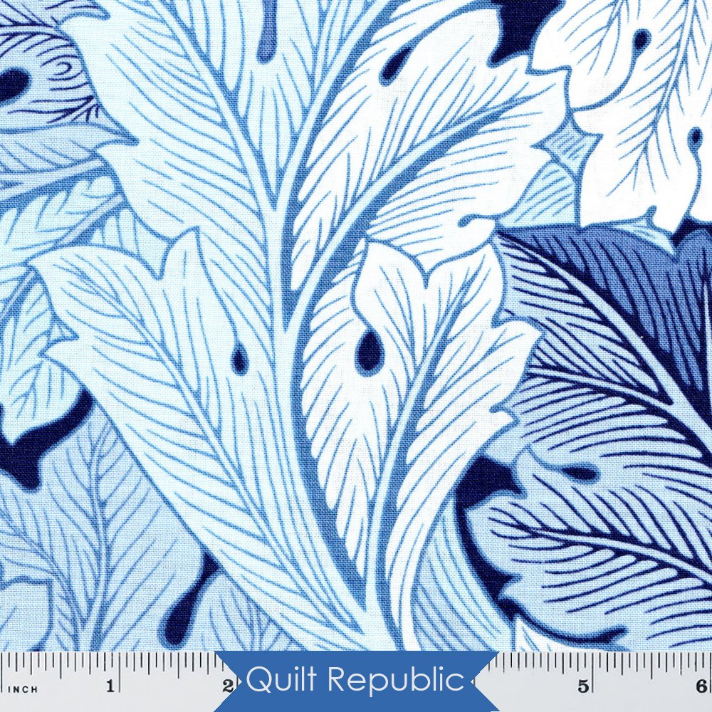 Free Spirits Fabrics The Spirit to Create Wandle Large Acanthus Blue