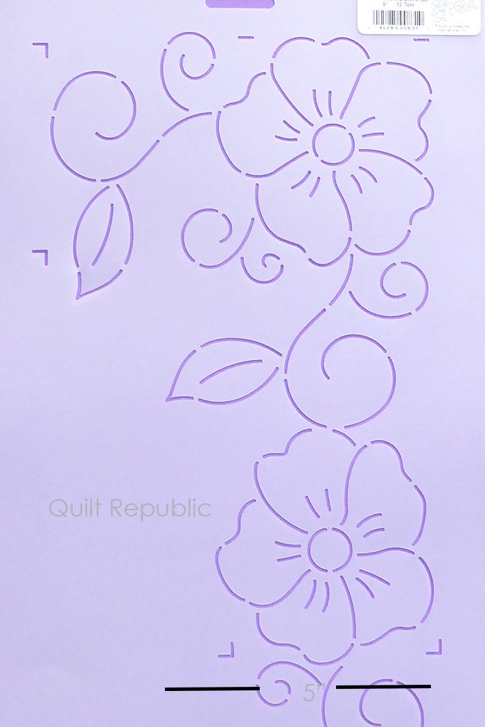 Quilting Creation Stencil  Flowers and Swirls Border 5 inches