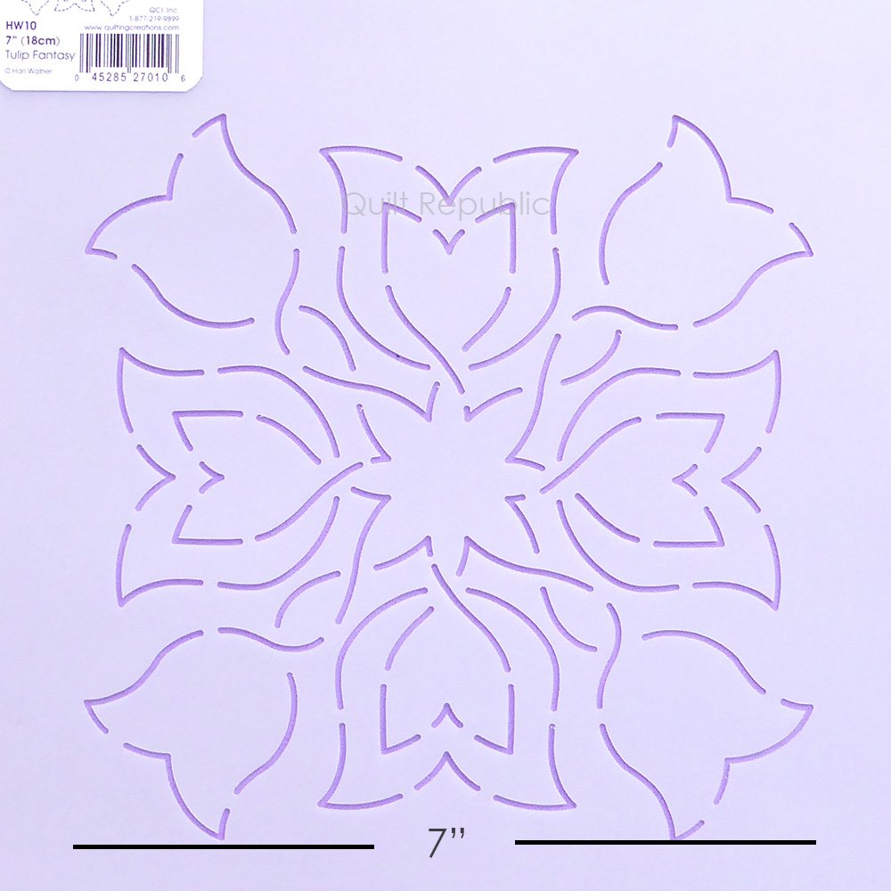 Quilting Creation Stencil Tulip Fantacy 7 Inches