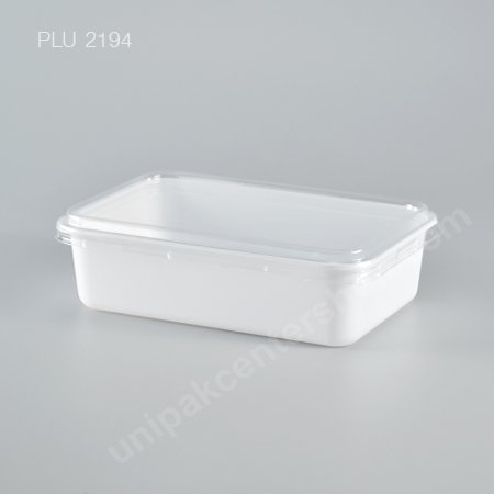 กล่องอาหาร PP สีขาว พร้อมฝาใส ขนาด 250 g