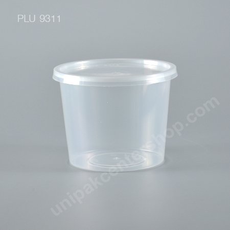 กล่องอาหารกลม PP ใส (AS311) ขนาด 650 ml. พร้อมฝา