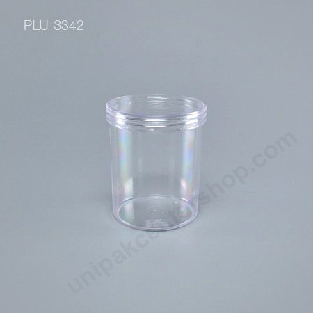 กระบอก PS แข็งใส 450 ml + ฝา PS ใส (Cylinder Hard Plastic Case No. 0754)