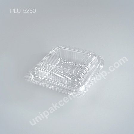 [กล่องใส สี่เหลี่ยม เตี้ย-S] Small Flat Square Clear Food Box (TP-30A-ตัวล็อค)