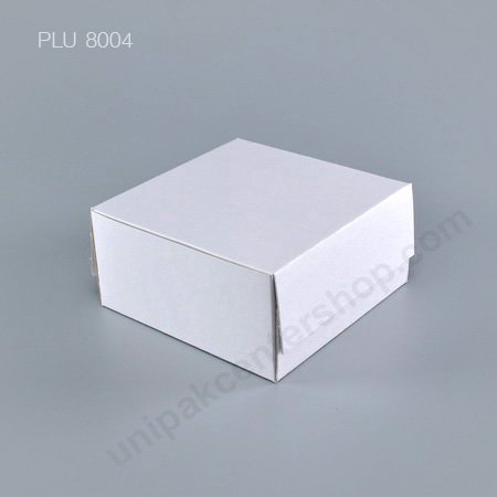 กล่องเค้ก กระดาษ 20.5x20.5x8.5cm สีขาว (1 ปอนด์)