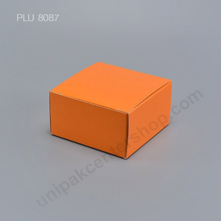 กล่องเค้ก กระดาษ 11x11x6cm สีส้ม