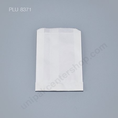 ถุงกระดาษบางพับข้างไม่มีก้น สีขาว ขนาด 10 x 15 x 3 cm.