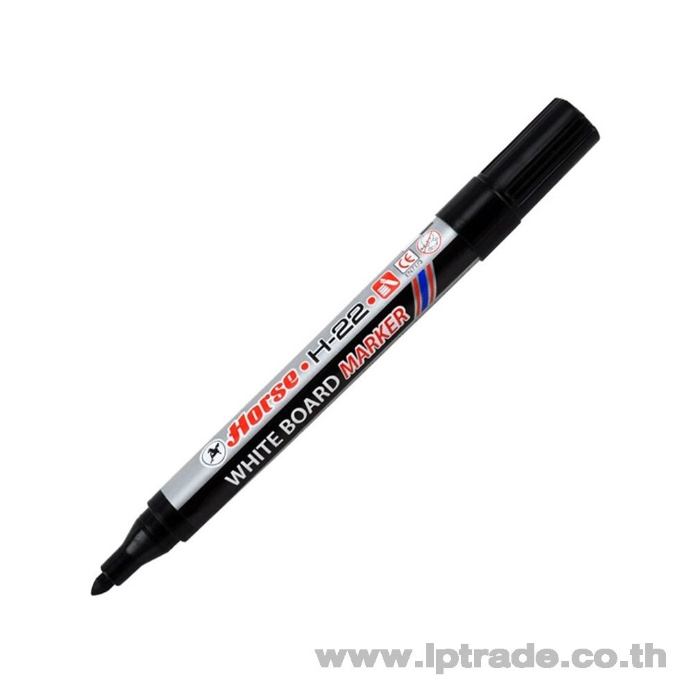 ปากกาไวท์บอร์ด ตราม้า H-22 สีดำ
