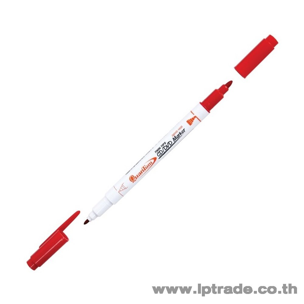 ปากกาเขียนซีดี 2 หัว Quantum Twin-Tip 1020 สีแดง