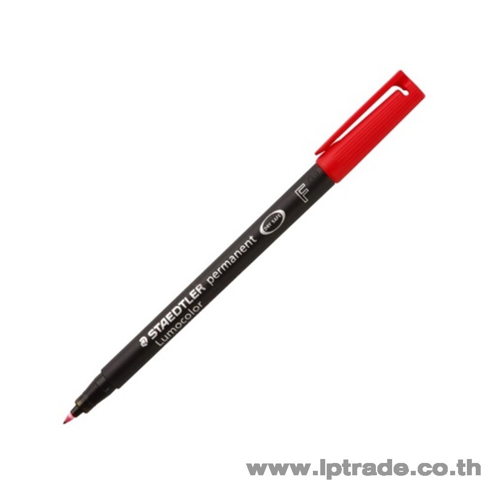 ปากกาเขียนแผ่นใส Staedtler F 318 ลบไม่ได้ สีแดง