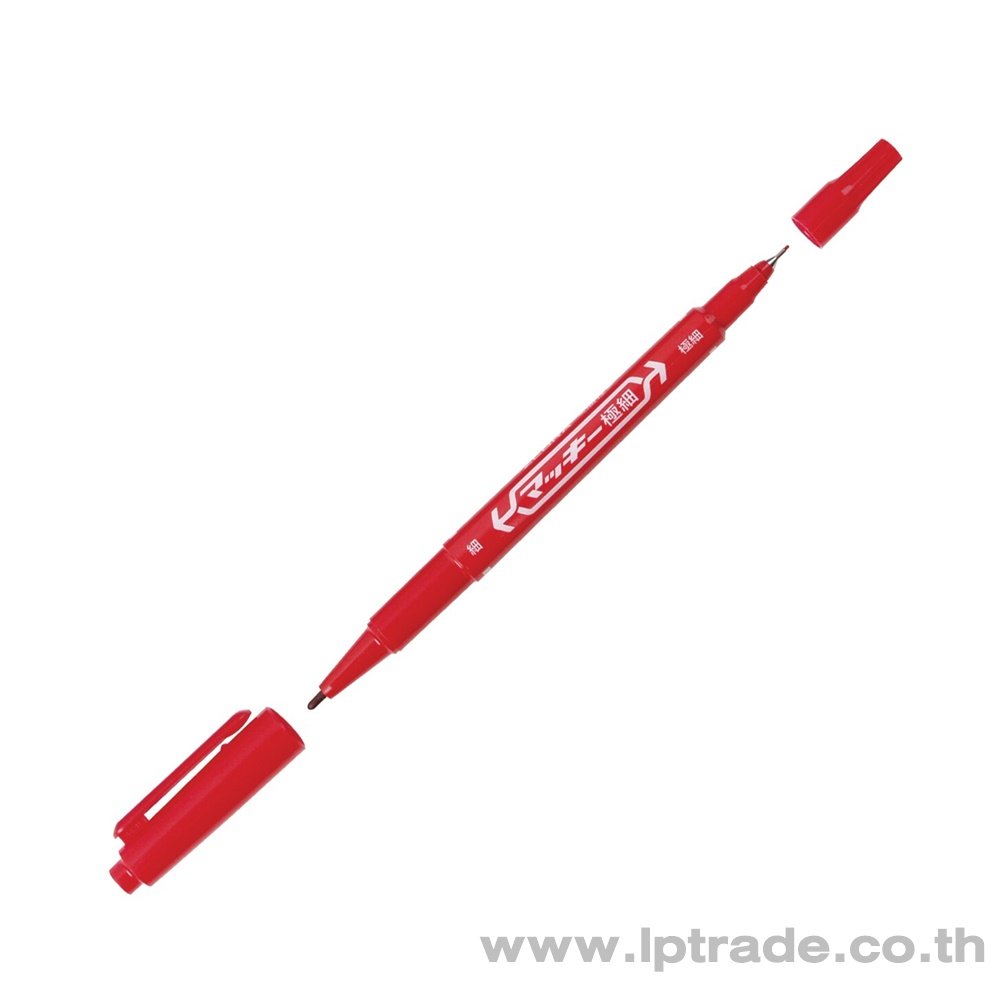 ปากกามาร์คเกอร์ 2 หัว ซีบร้า MO-120 สีแดง