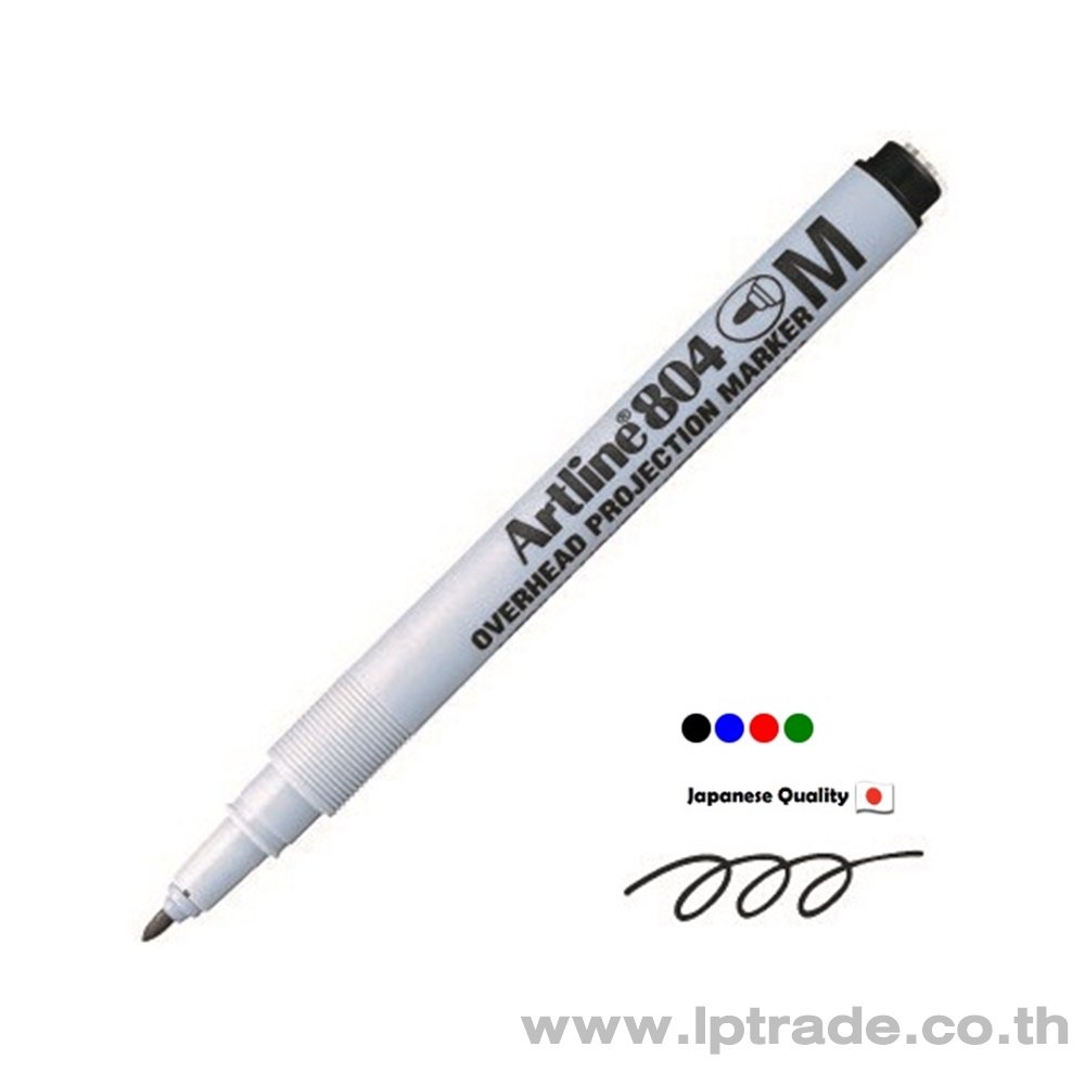 ปากกาเขียนแผ่นใส Artline EK-804 ลบได้ สีเขียว