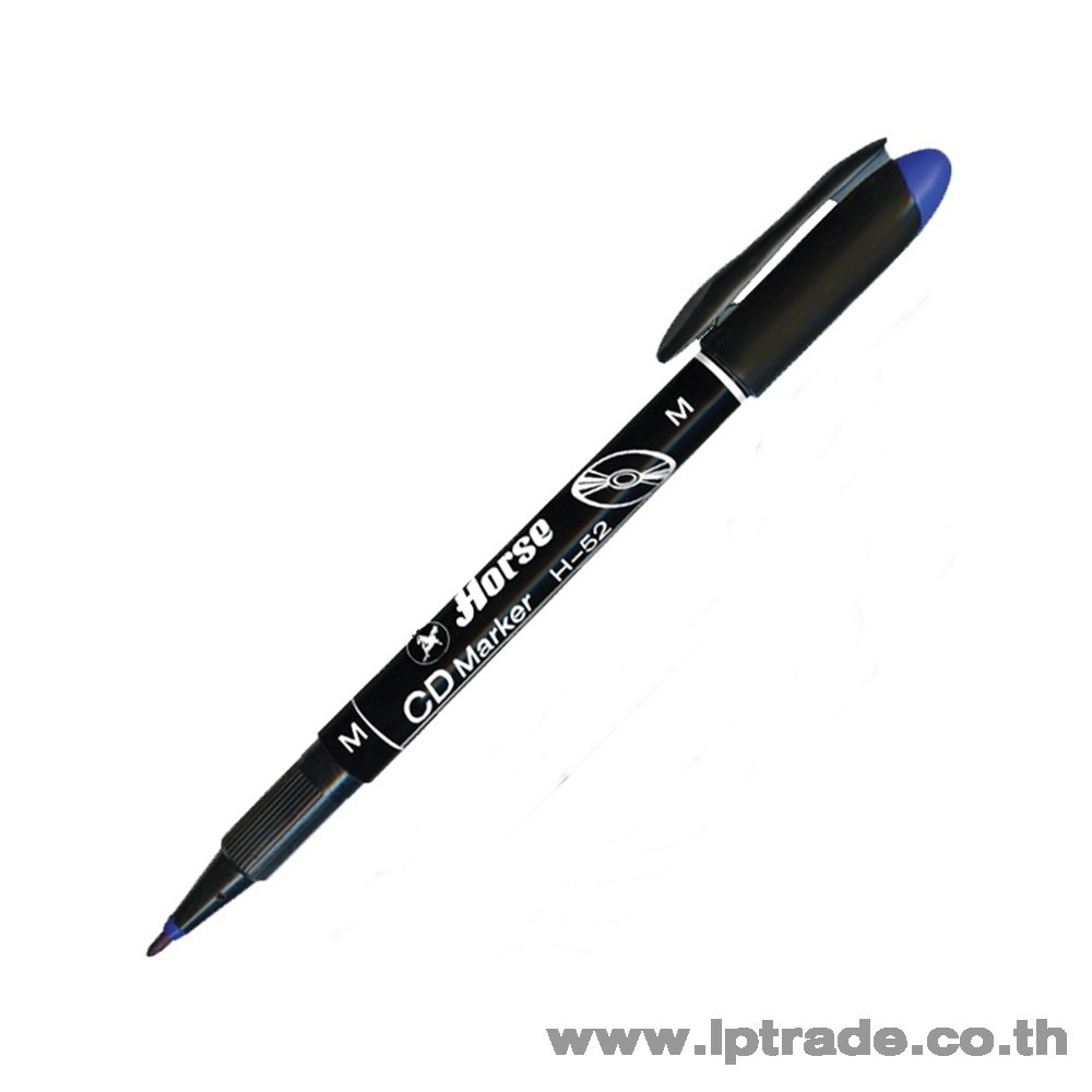 ปากกาเขียนซีดี ลบไม่ได้ ตราม้า H-52M 1มม. สีน้ำเงิน