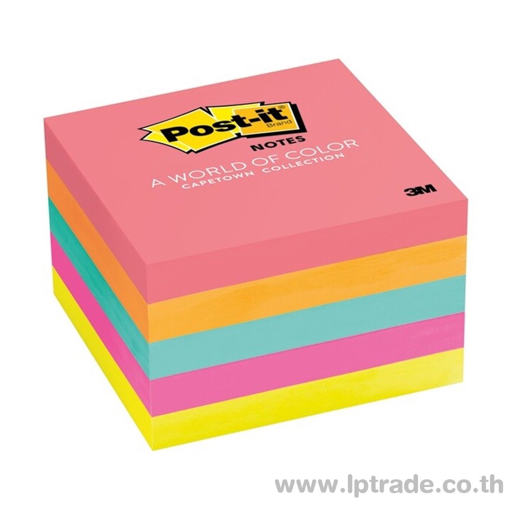 กระดาษโน้ต 3M 654-5PK 3"x3" คละสีนีออน (แพ็ค 5 เล่ม)