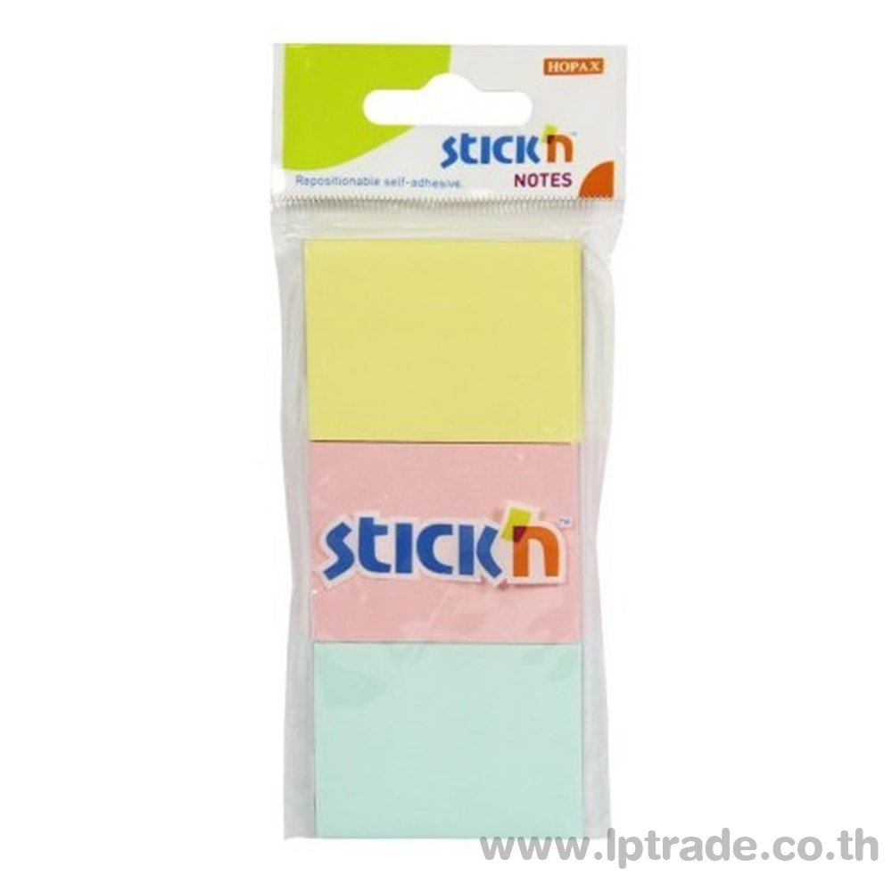 กระดาษโน้ต Stick N 21126 1.5"x2" คละสีพาสเทล (แพ็ค 3 เล่ม)