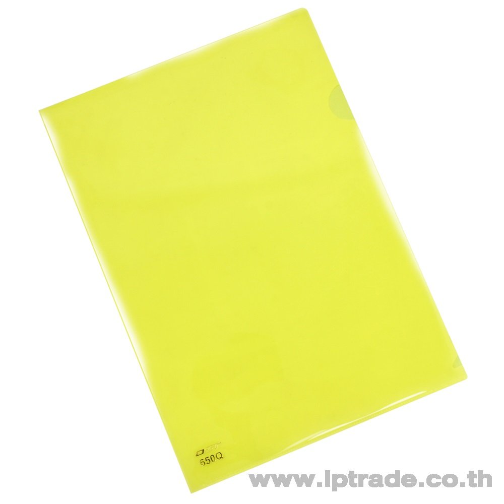 แฟ้มซองพลาสติก 1 ชั้น Intop A4 สีเหลือง (แพ็ค 12 เล่ม)