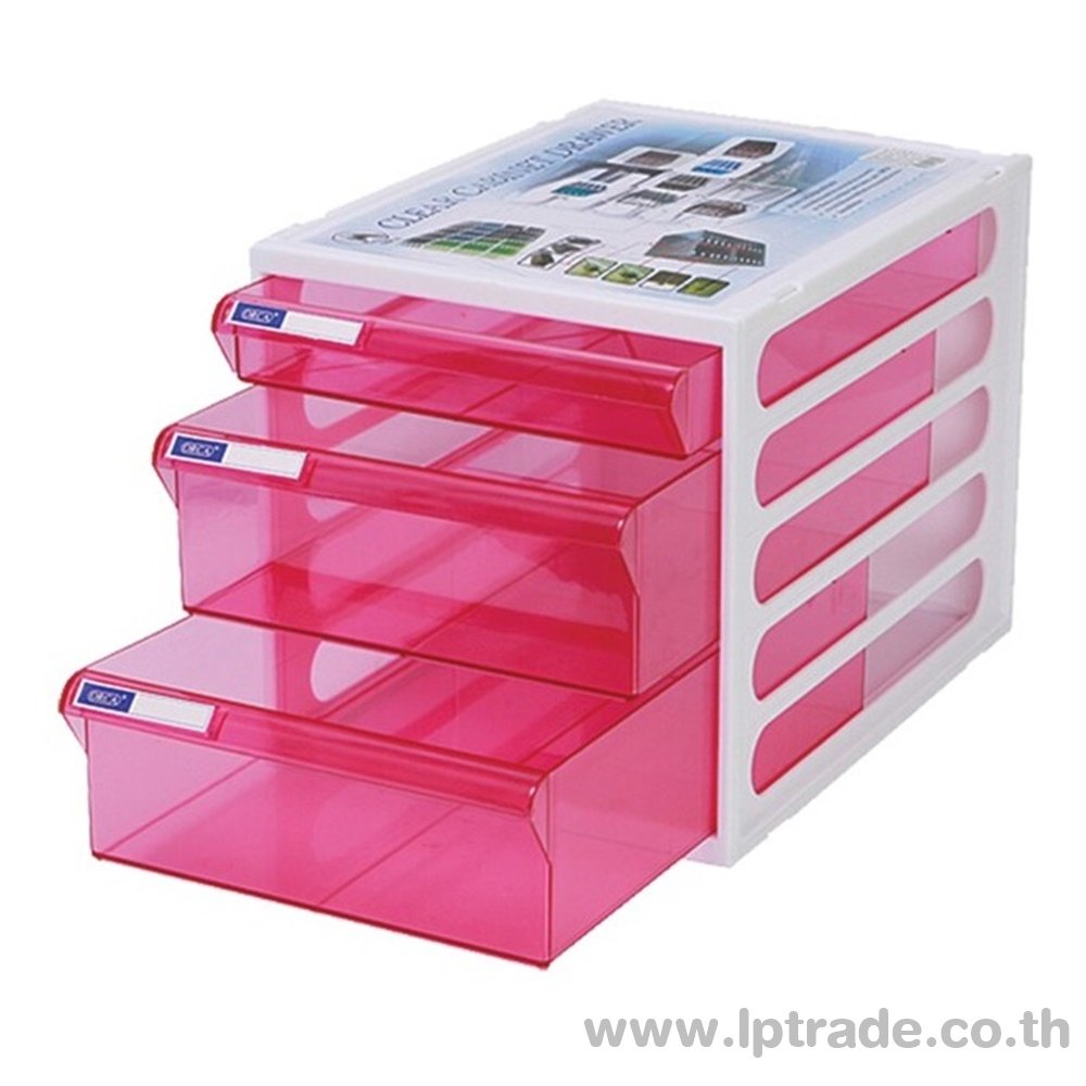 ตู้เอกสาร ออร์ก้า 3 ชั้น CFB-3 โครงขาวลิ้นชมพู