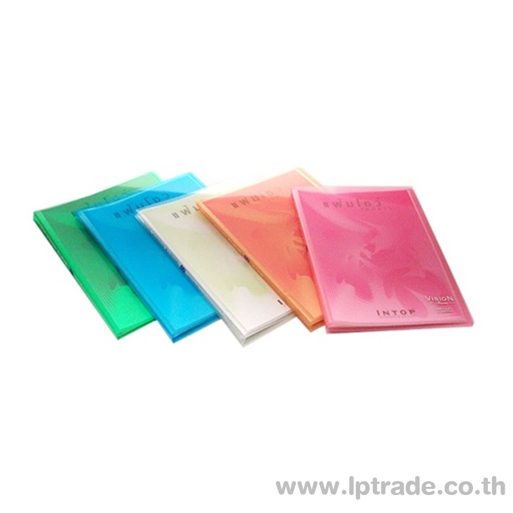 แฟ้มโชว์เอกสาร Intop ลายแฟนซี A4 No.420 คละสี
