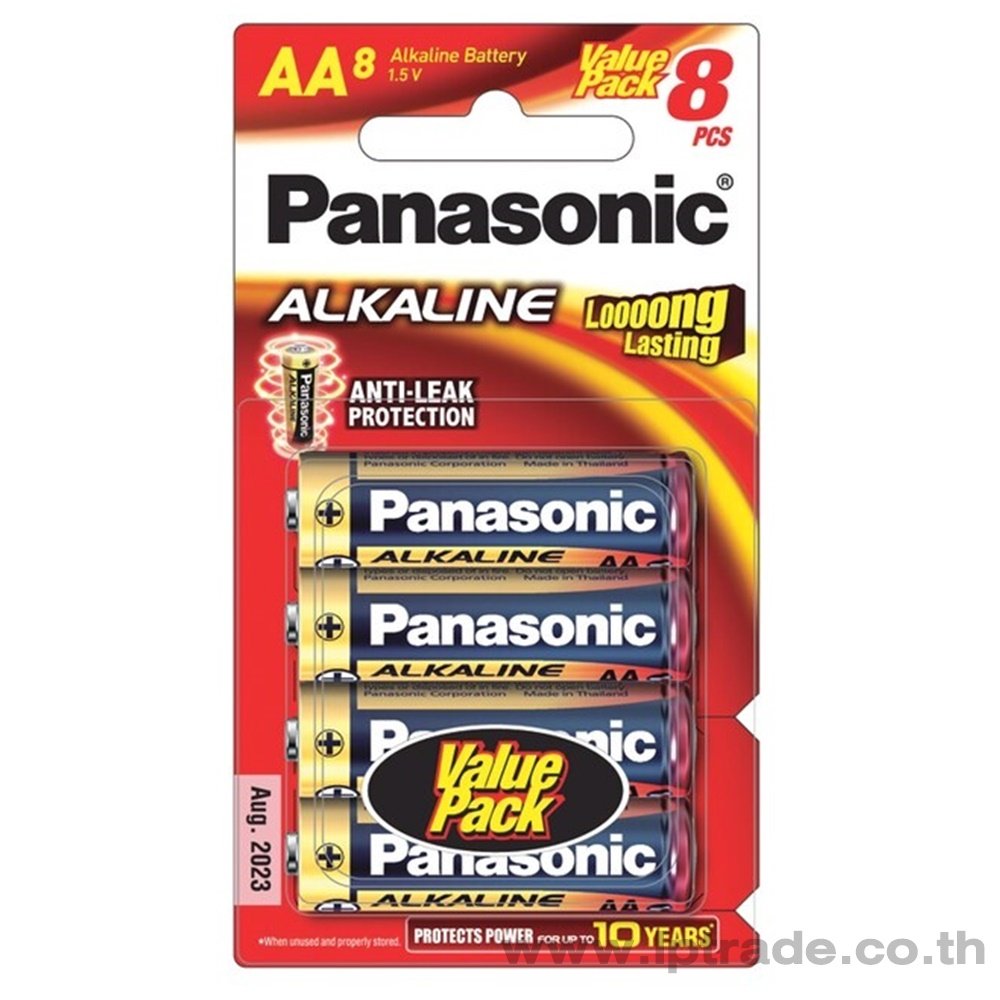 ถ่านอัลคาไลท์ Panasonic AA (แพ็ค 8 ก้อน)
