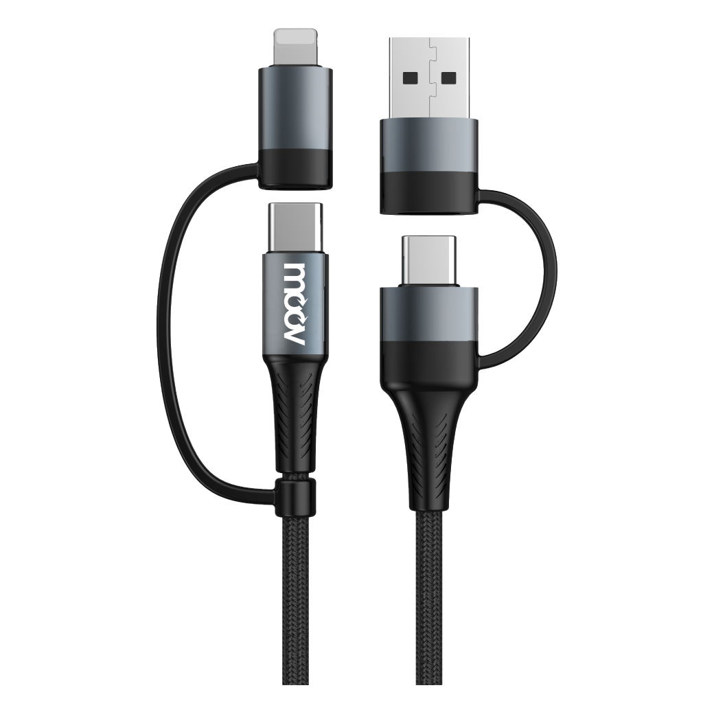 Moov CB01 สายชาร์จเร็ว ฟาสชาร์จ 4 in 1 USB/ Type C/ L Cable