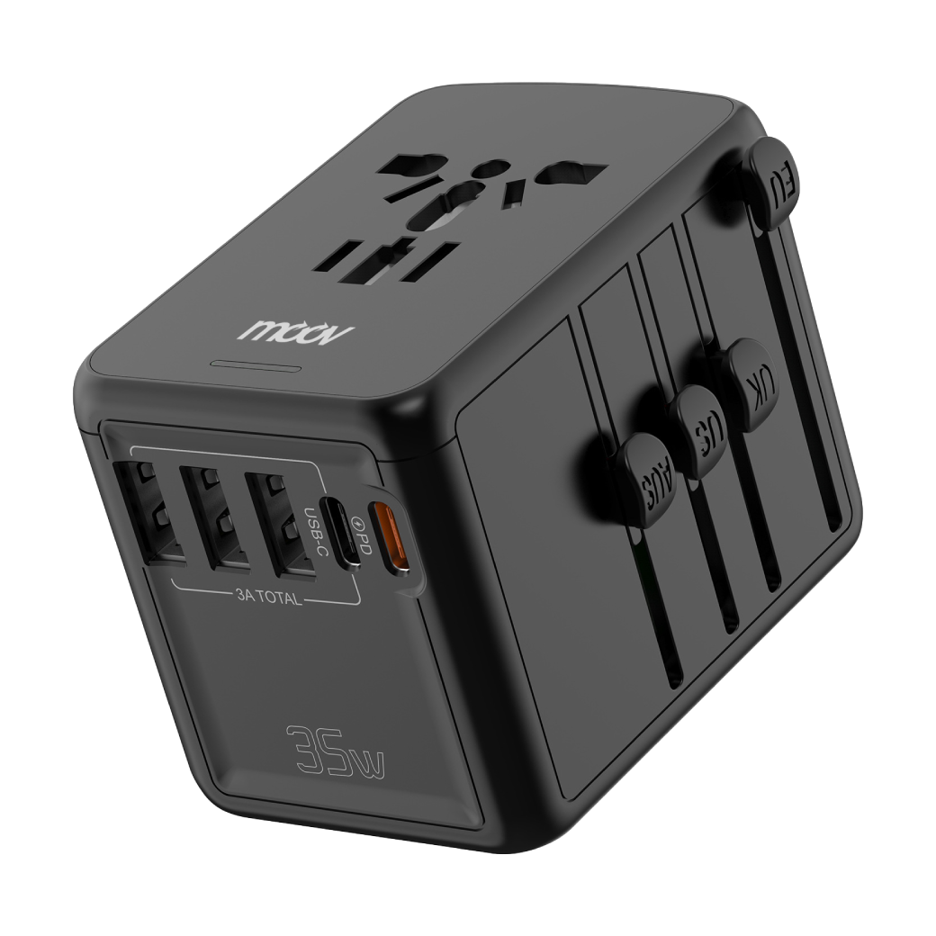Moov TA03 หัวแปลงปลั๊กไฟ Universal Travel Adapter  US AU EU UK