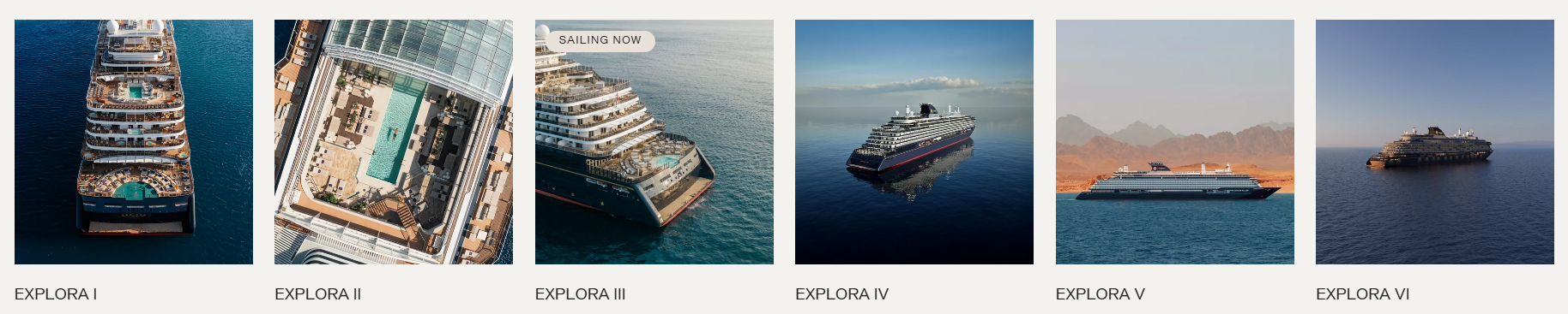 กองเรือสำราญ Explora Journeys ทั้ง 6 ลำ EXPLORA I ถึง EXPLORA VI เรือสำราญหรูจาก MSC Group