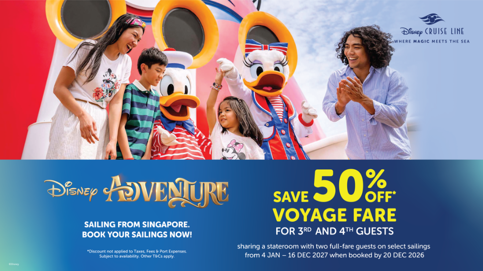disney adventure  ลด50 สำหรับท่านที่3 และ 4