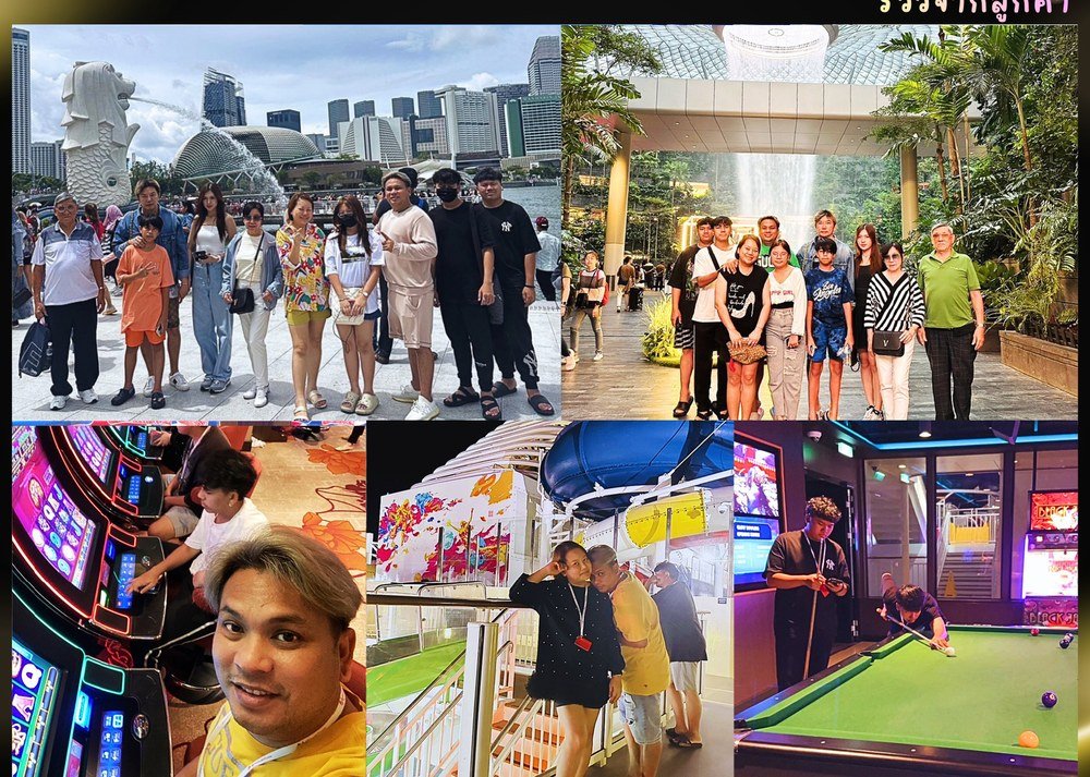 ภาพหมู่ลูกค้าอารมณ์ดีทัวร์ ทริปล่องเรือสำราญ Genting Dream สิงคโปร์ 3 วัน 2 คืน
