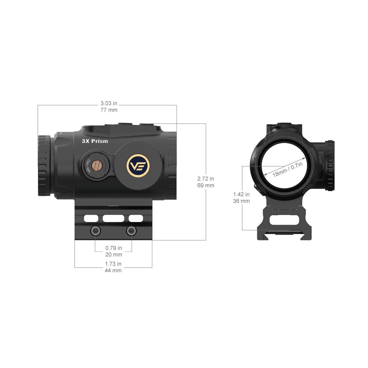 Paragon 3×18 MICRO PRISM SCOPE 3x Prism Scope | Paragon 3x18 Compact Size – Vector Optics