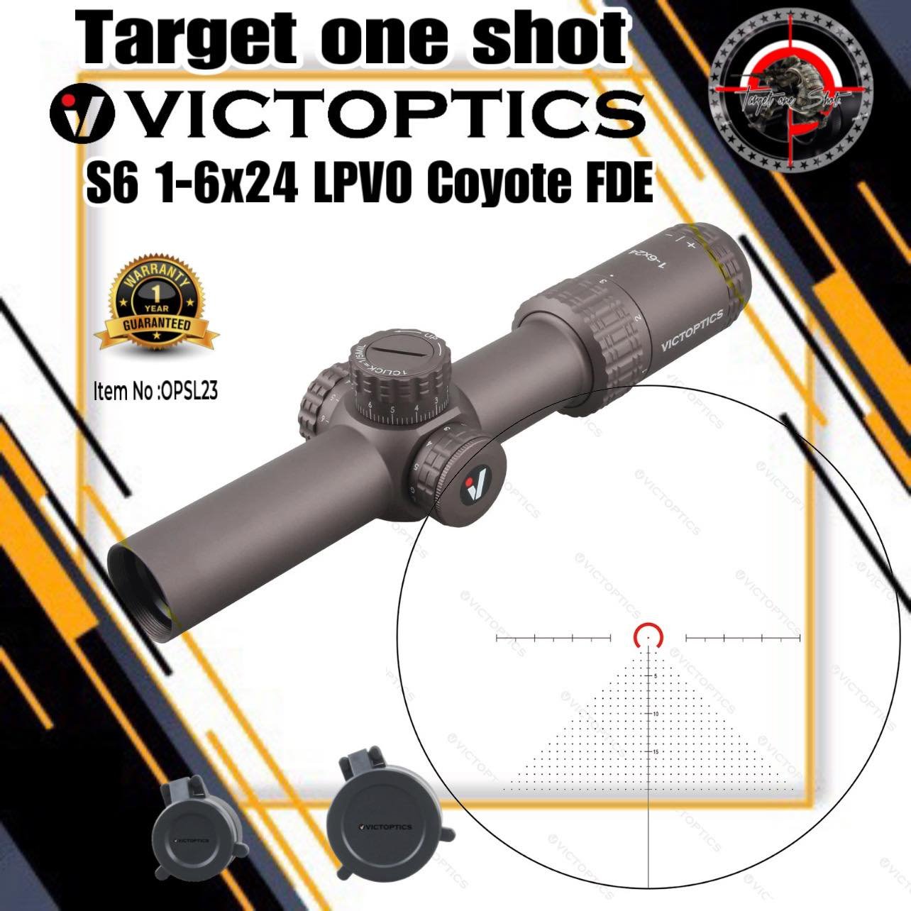 11月15日22時まで値下げ【使用一回】VISOUL　VRKS-LV1 VictOptics S6 1-6x24 LPVO Coyote FDE