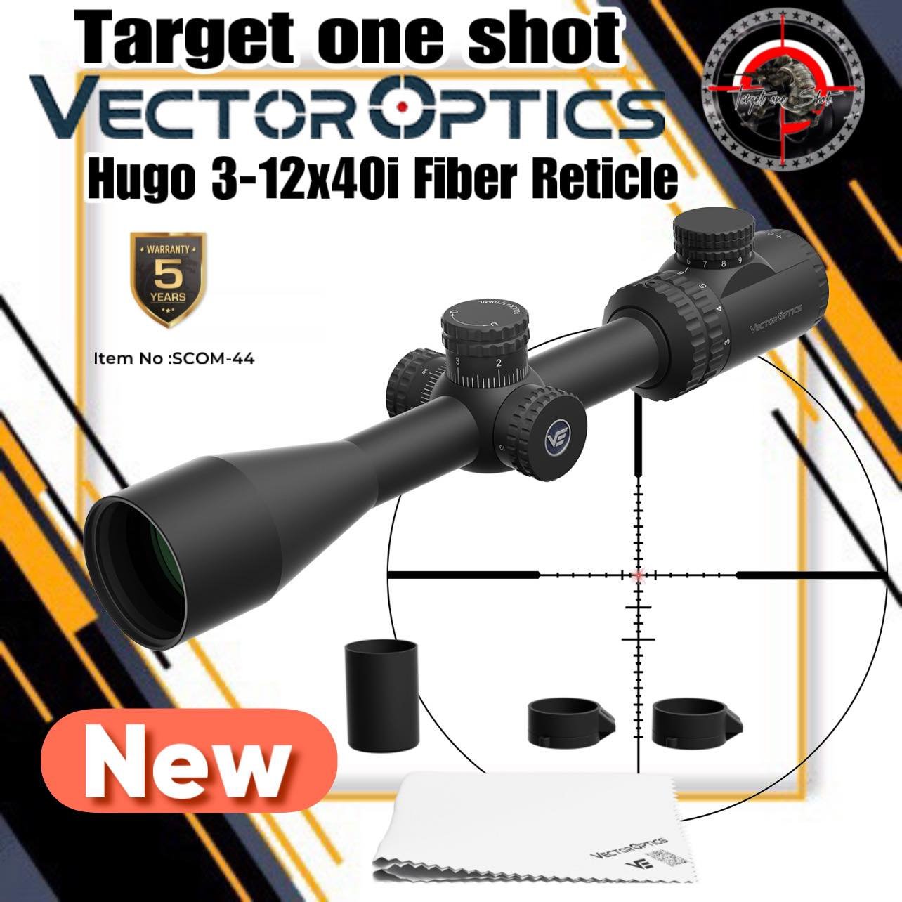 กล้องติดปืน Vector optics Hugo 3-12x40i Fiber Reticle