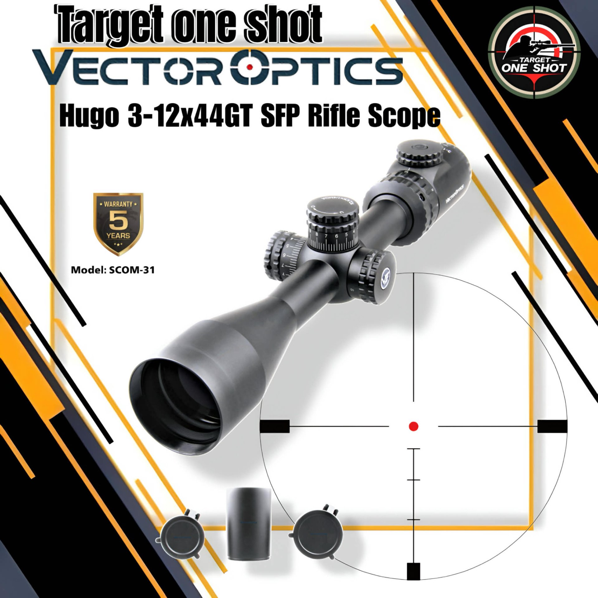 กล้องติดปืน VECTOR OPTICS Hugo 3-12x44GT SFP Riflescope