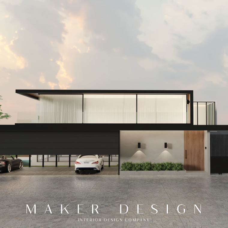 Maker Design | D-06 ออกแบบตกแต่งภายนอกบ้านเดี่ยวสองหลัง