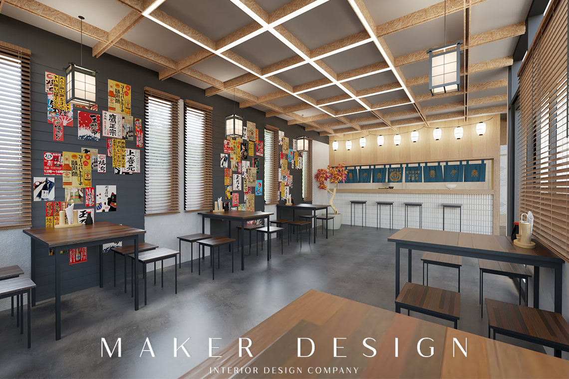 Maker Design | D-04 ออกแบบตกแต่งร้านอาหารสไตล์ญี่ปุ่น