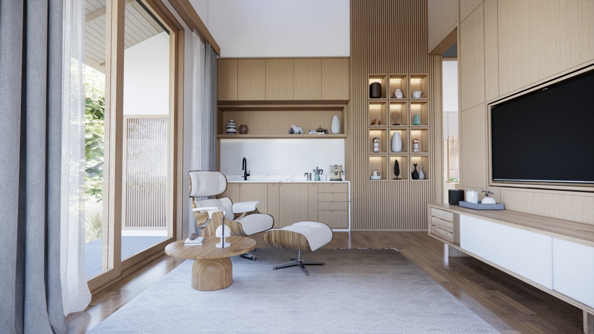 Profile Design Studio Living Room - Profile Design Studio co.,ltd. โปรไฟล์ ดีไซน์ สตูดิโอ