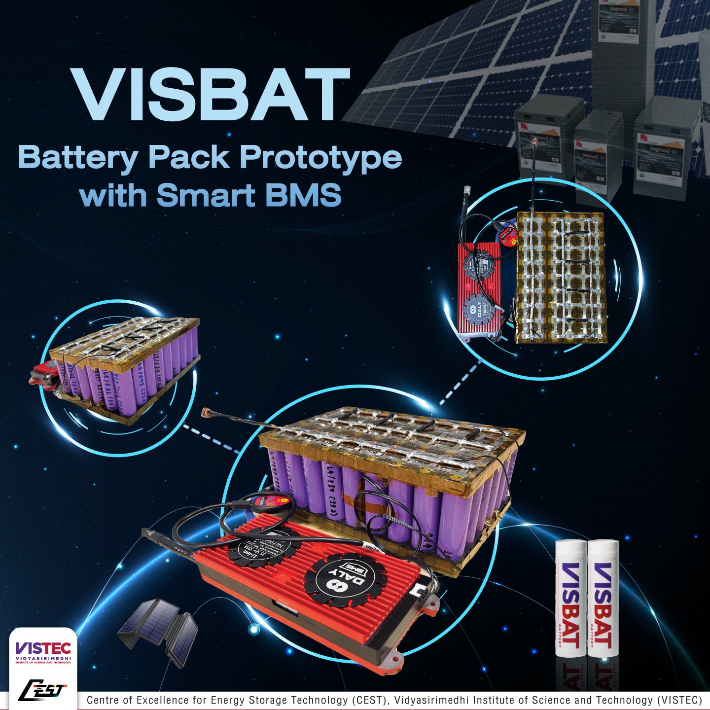 VISBAT PACK Prototype with smart BMS Lion, Ni-rich NCA or NMC (3.7V) แบบ 3S, 12 V, and 100A Credit: Purin Toon