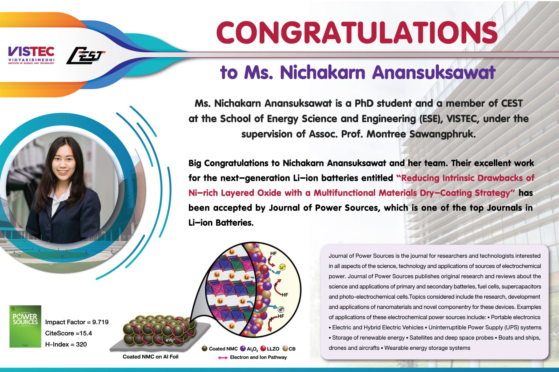 Big Congratulations to Nichakarn Anansuksawat and her team. 