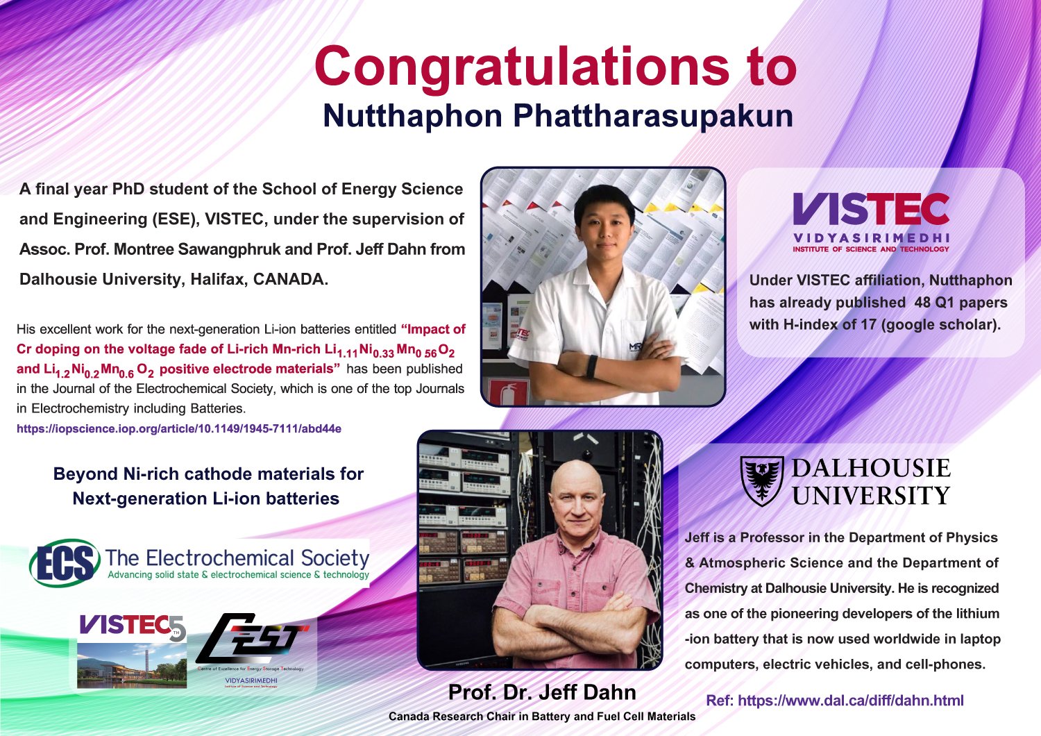 Congratulations to Nutthaphon Phattharasupakun and his team!