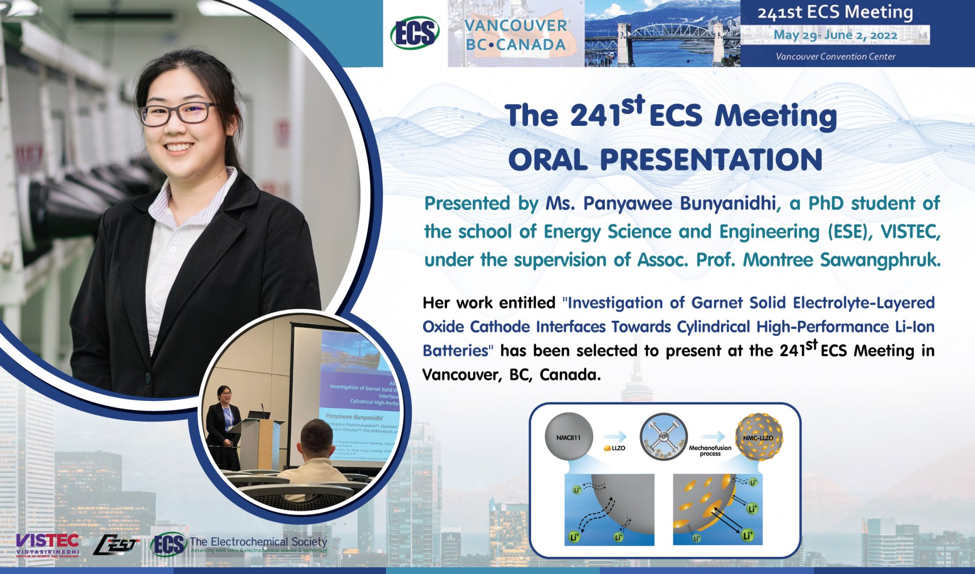 The 241st ECS Meeting Oral Presentation May 29 - June 2, 2022 in Vancouver, BC, Canada