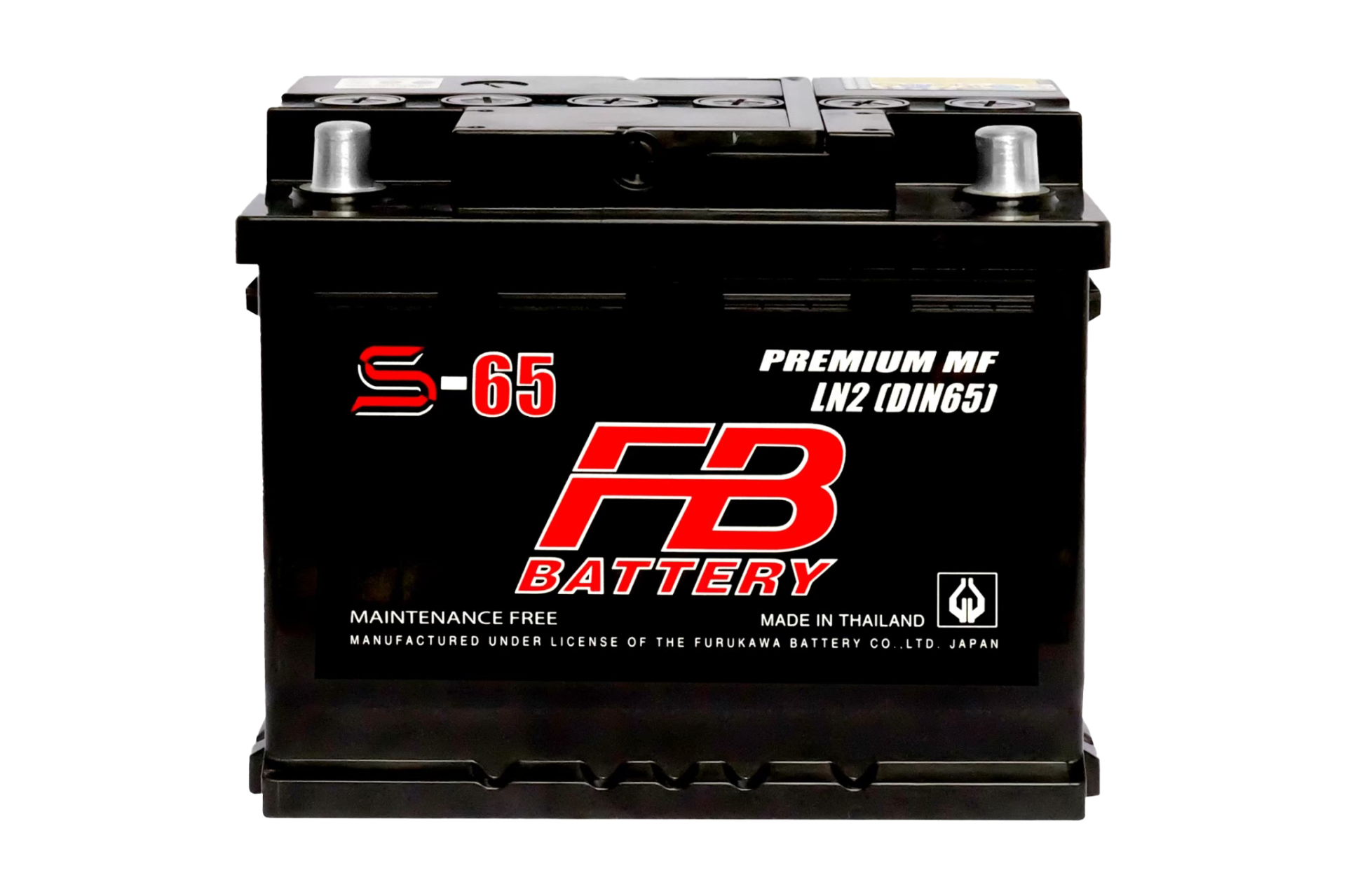 แท้ 100% แบตเตอรี่รถยนต์ แบตเตอรี่ FB BATTERY S-65 LN2 (DIN65-MF) ขั้วจม LN2 65แอมป์ แบตเตอรี่แห้ง